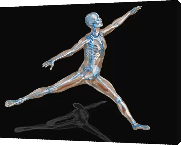 Digitally generated image of human representation dancing ballet