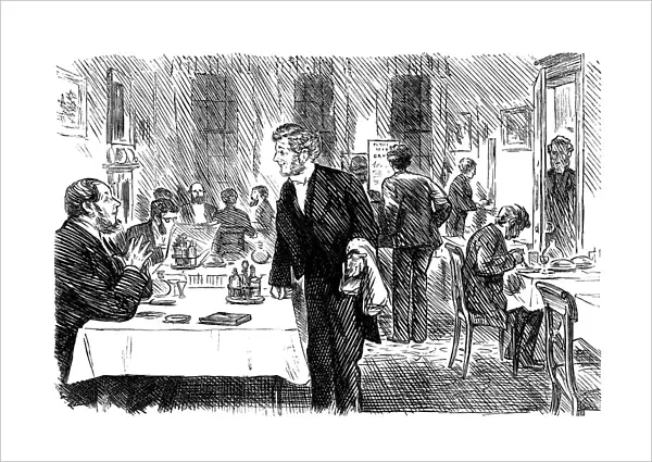 Victorian restaurant waiter taking an order