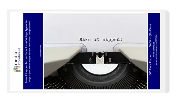 Make It Happen Text on Paper Inside Vintage Typewriter
