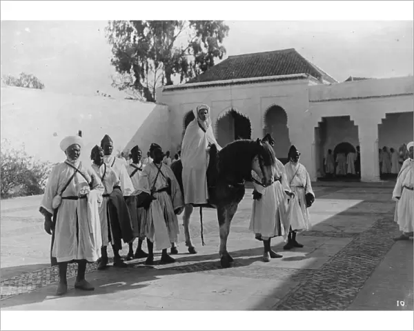 The Sultan of Morocco, photographed at Rabat when on the point of departure for