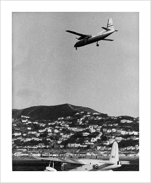 A recent picture taken in Wellington Harbour shows a short Sunderland flying boat