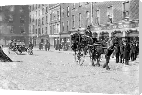 Easter Rising (originally captioned The Dublin rebellion) Street scene in Dublin