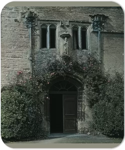 Entrance doorway to Lanherne Convent, Cornwall. Around 1925