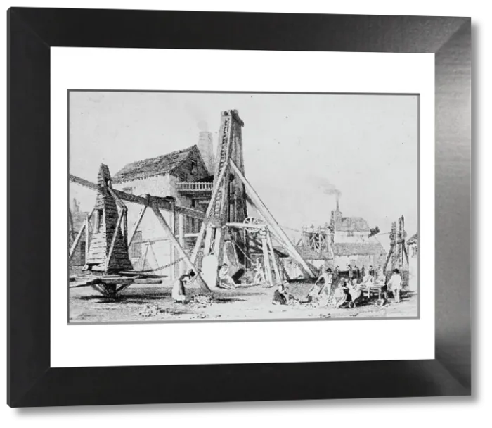 Framed Print : Dolcoath Mine Print, 1831 Engraving of the 76 Engine House Framed Print : Dolcoath Mine Print, 1831 Engraving of the 76 Engine House