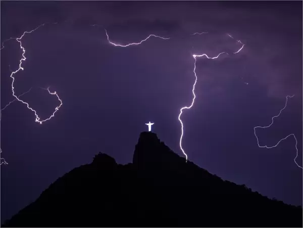 Brazil-Weather-Lightning-Chirist the Redeemer