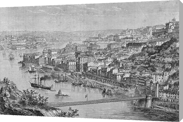 Porto in the 1860s (engraving)