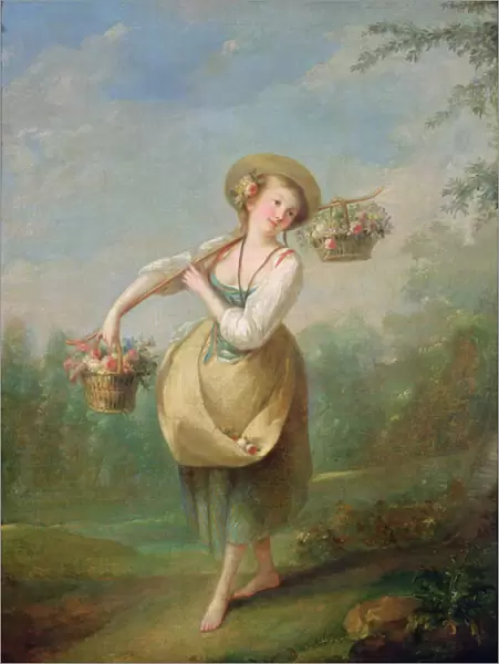 The Flower Girl (oil on canvas)