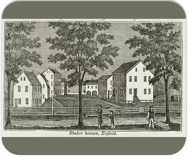 Shaker houses in Enfield, from Connecticut Historical Collections, by John Warner Barber