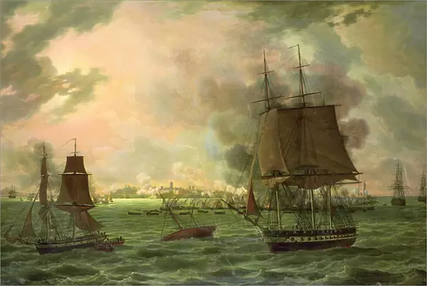 The Bombing of Cadiz by the French on 23rd September 1823, 1824 (oil on canvas)