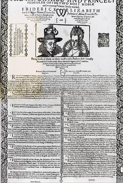Declaration of the marriage of Frederick V and Elizabeth of Bohemia (engraving)