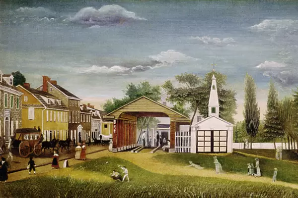Market Square, Germantown, Pennsylvania (oil on canvas)