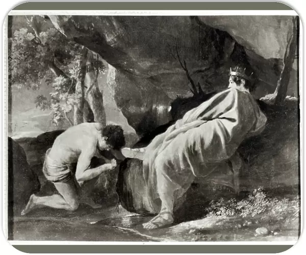 Midas at the source of the River Pactolus (oil on canvas) (b  /  w photo)