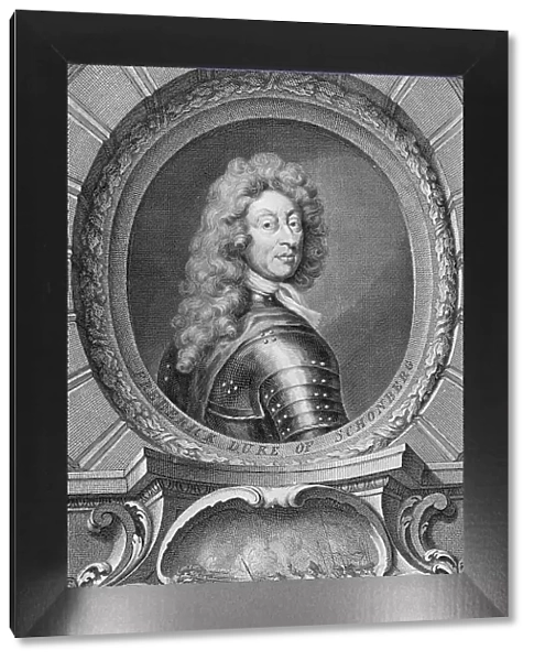 Frederick, Duke of Schomberg (1615-90) engraved by Jacobus Houbraken (1698-1780)