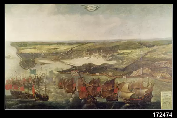 The Siege of La Rochelle in 1628 (oil on canvas)