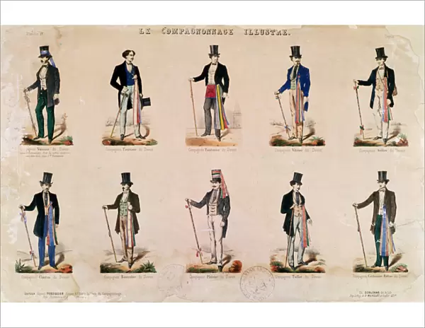Costumes of various professions, from Le Compagnonnage Illustre (coloured