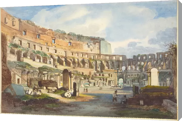 Interior of the Colosseum, watercolour and gouache over graphite on wove paper