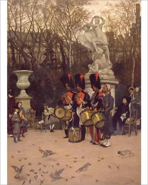 Beating the Retreat in the Tuileries Gardens, 1867 (panel)