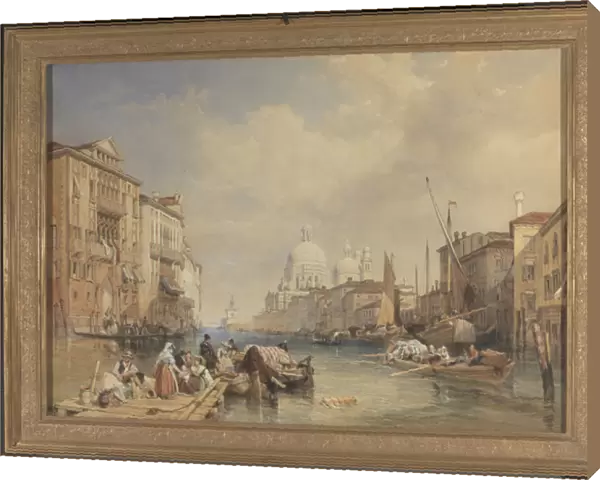 The Grand Canal, Venice, 1835 (w  /  c, bodycolour, pen, ink & pencil on paper laid down