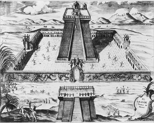 The Templo Mayor at Tenochtitlan, from Historia de Nueva Espana, 1770
