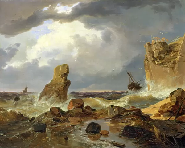 Surf on a Rocky Coast, 1835 (oil on canvas)
