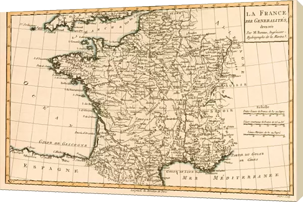 France by Regions, from Atlas de Toutes les Parties Connues du Globe Terrestre