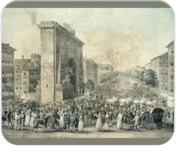 Entrance of Louis XVIII (1755-1824) through the Porte Saint-Denis, 1814 (pen & ink