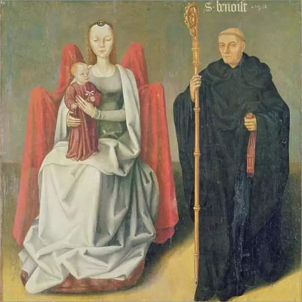 Virgin and Child with St. Benedict, from the Priory of St. Hippolytus of Vivoin