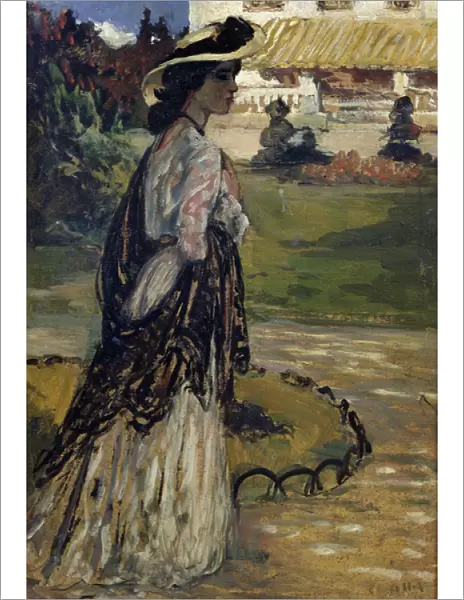 Woman in a Park (oil on canvas)