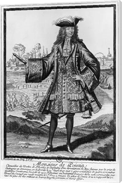Jean Bernard Desjean (1645-1711) Baron de Pointis (engraving) (b  /  w photo)
