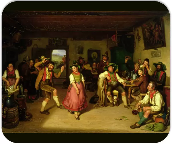 Target Shooting and Dancing in Oberbayern, 1841 (oil on canvas)