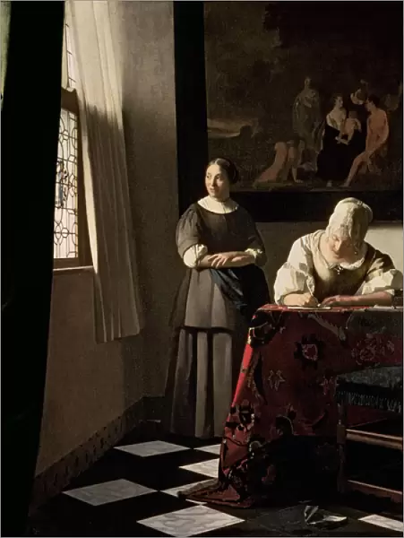 Lady writing a letter with her Maid, c. 1670 (oil on canvas)
