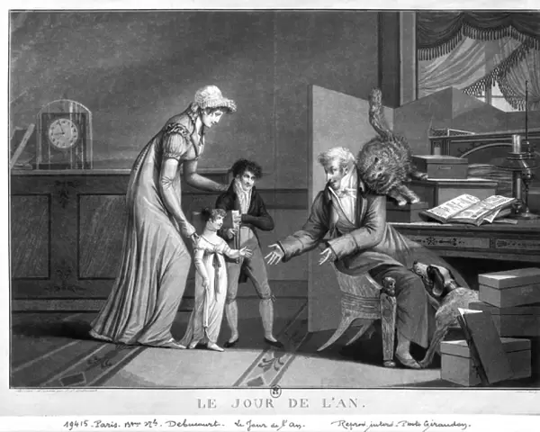 New Years Day, 1807 (engraving) (b  /  w photo)