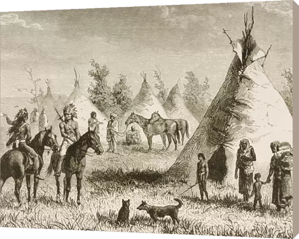 A Sioux Village, c. 1880 (litho)