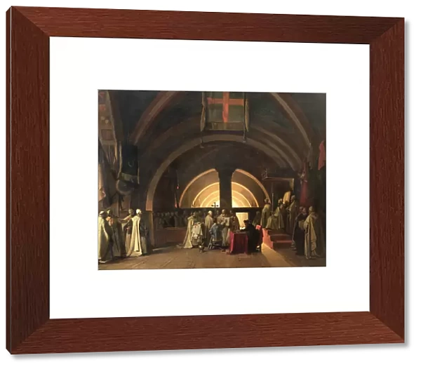 The Inauguration of Jacques de Molay into the Order of Knights Templar in 1295 (oil
