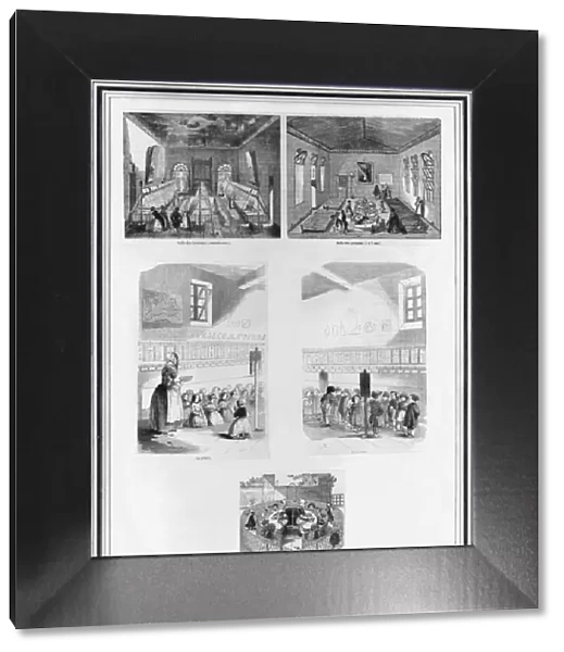 The foundling home (engraving) (b  /  w photo)