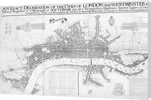 An Exact Delineation of the cities of London and Westminster and the suburbs (engraving)