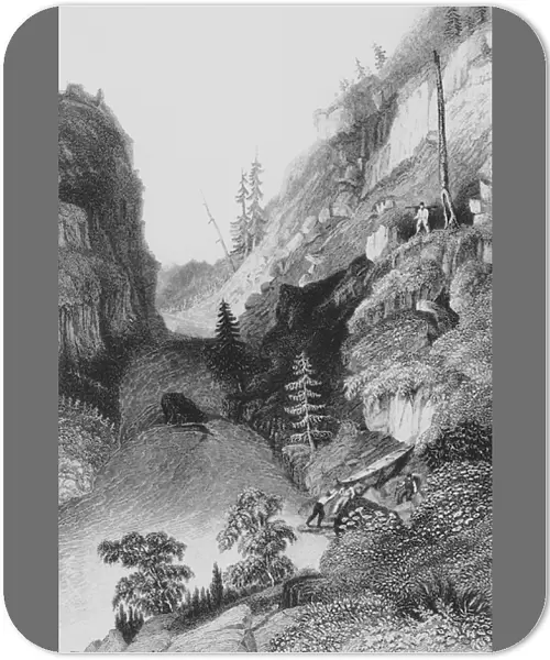 Portage in Hoarfrost River, 1836 (engraving)