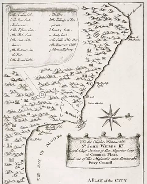 A Plan of the City and Country around about Algiers (litho)