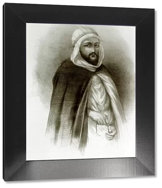 Portrait of Abd El-Kader (litho) (b  /  w photo)