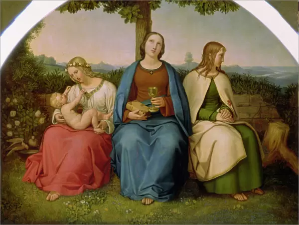 Belief, Hope and Love, 1819 (oil on wood)
