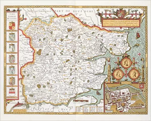 Essex, engraved by Jodocus Hondius (1563-1612) from John Speeds Theatre of the