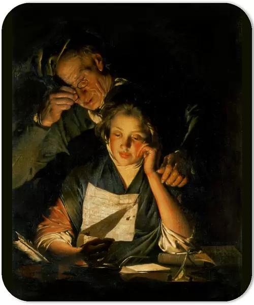 A Girl reading a Letter, with an Old Man reading over her shoulder, c. 1767-70