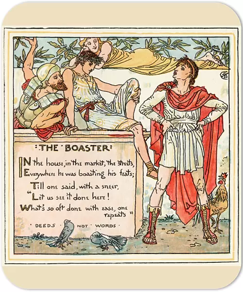 The Boaster, illustration from Babys Own Aesop, engraved and printed by Edmund Evans