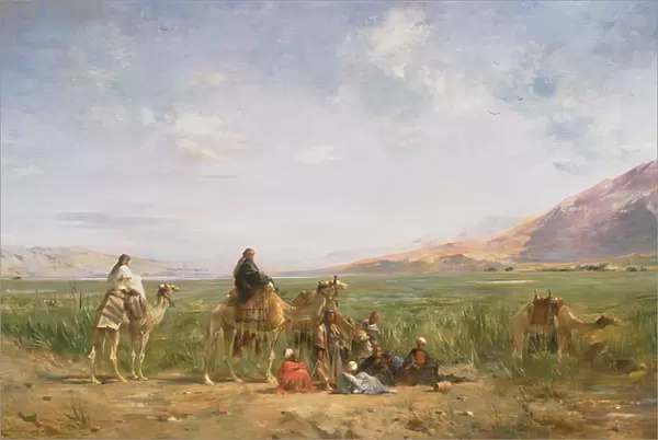 Travellers resting at an Oasis