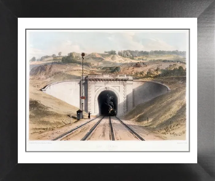 Framed Print : Print of Brunel's box tunnel entrance near Bath Framed Print : Print of Brunel's box tunnel entrance near Bath
