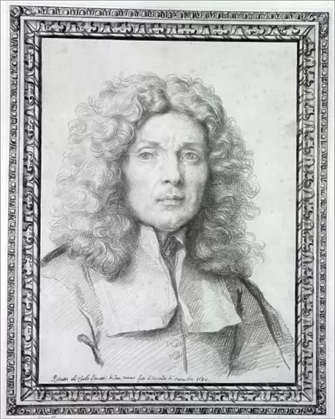 Self Portrait, 1684 (chalk on paper) (b  /  w photo)