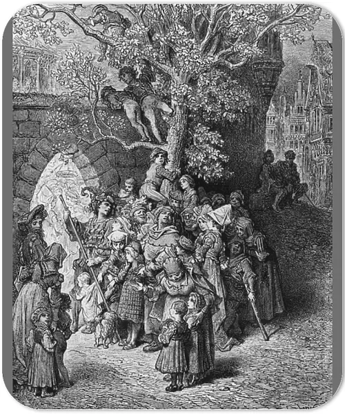 Crowd of onlookers and spectators at the wedding, scene from The Rime of the