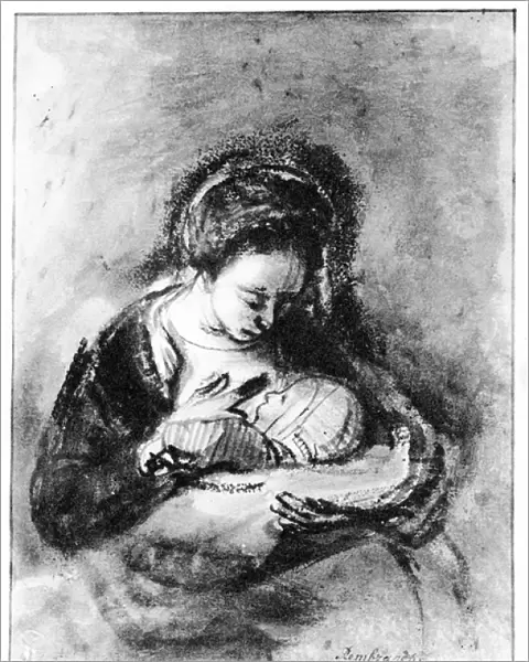 Mother and Child, c. 1655 (pen, ink & wash on paper)