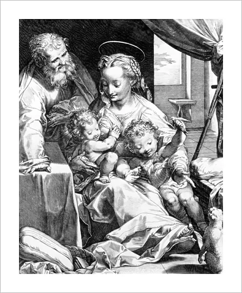 The Holy Family, engraved by Cornelis Cort, 1577 (engraving)
