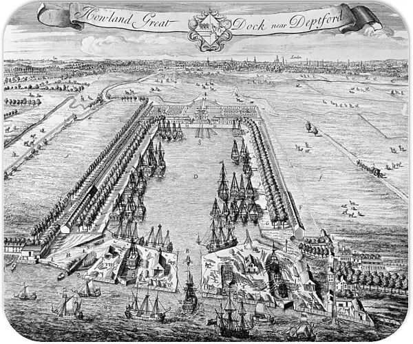 Howland Great Dock, near Deptford, c. 1715-20 (engraving)